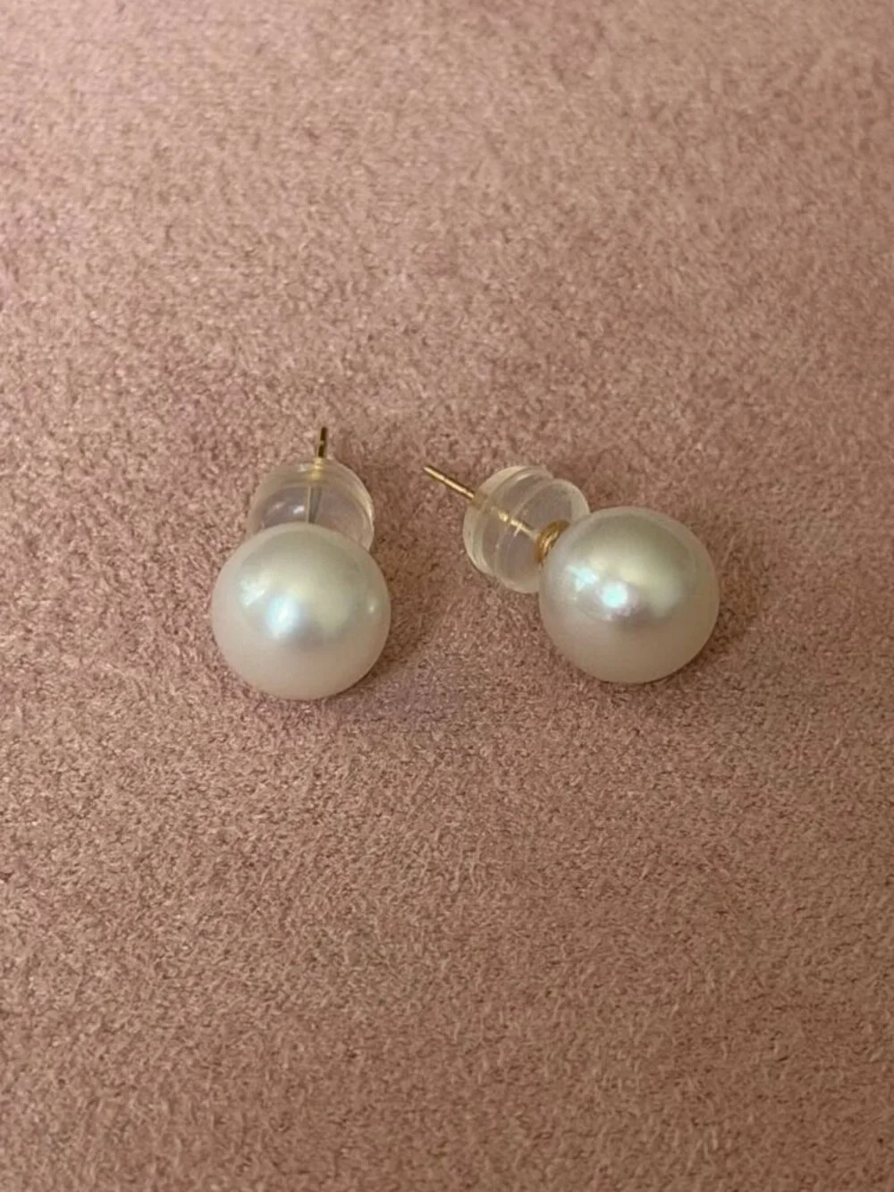 Genuine AKOYA Pearl Earrings 18K Gold 8mm White Japanese Pearl Stud Earrings
